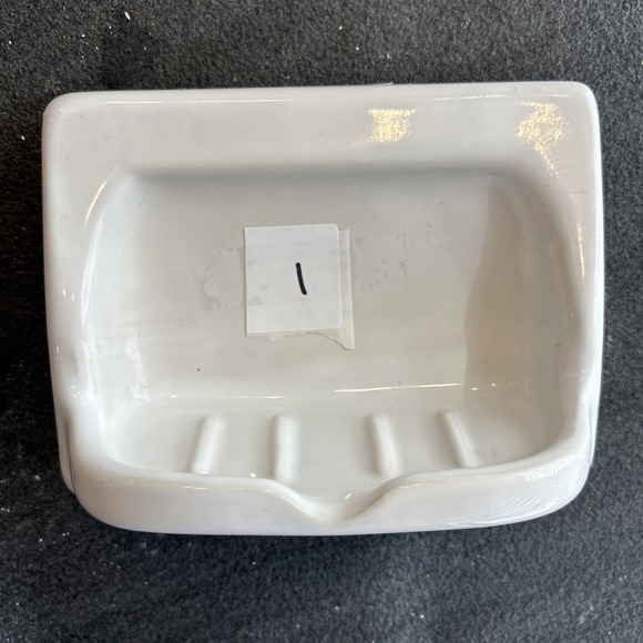 The Unbranded Brand Other - Vintage White Ceramic Soap Dish Porcelain Bathtub Shower MCM